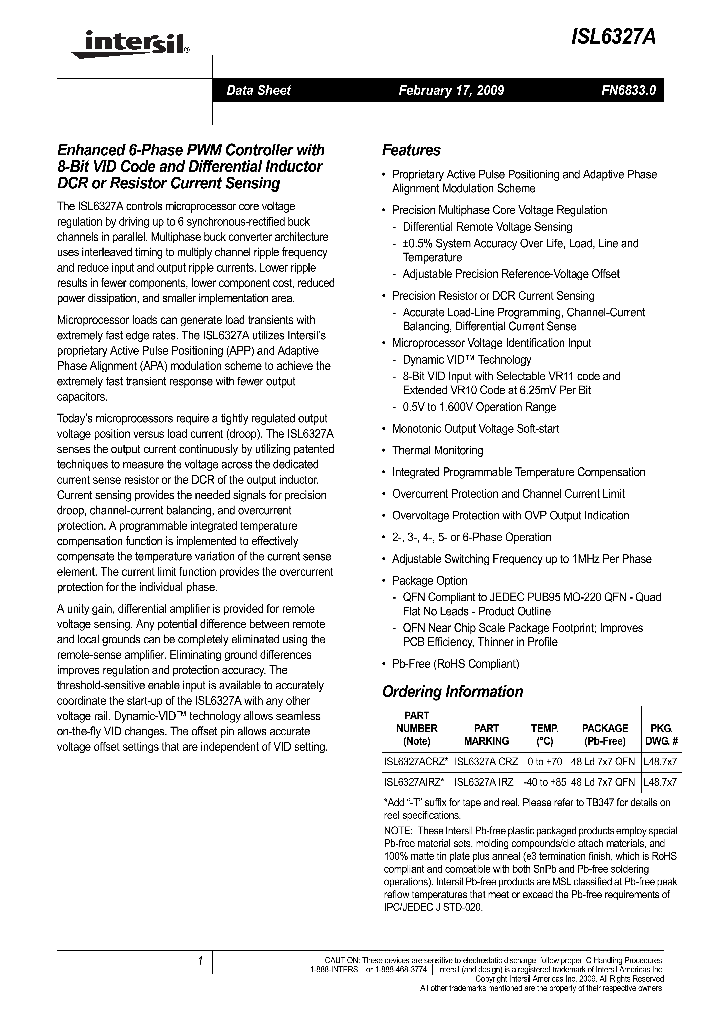 ISL6327AIRZ_4720553.PDF Datasheet