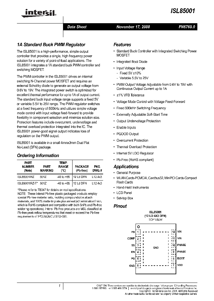 ISL85001_4296545.PDF Datasheet