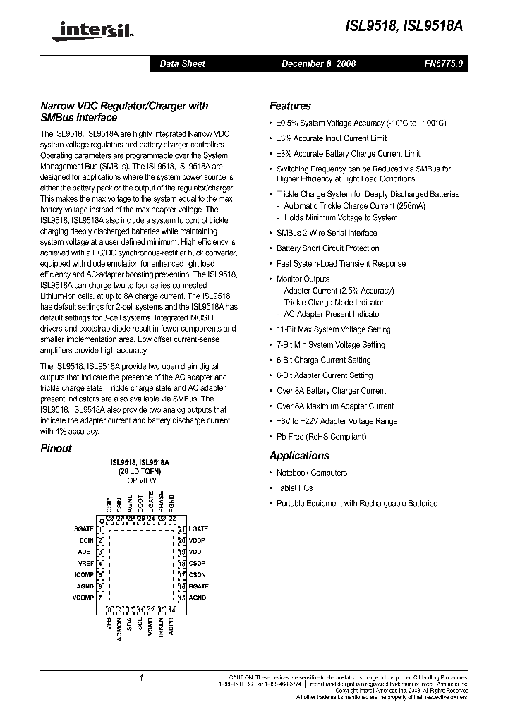 ISL9518_4276256.PDF Datasheet