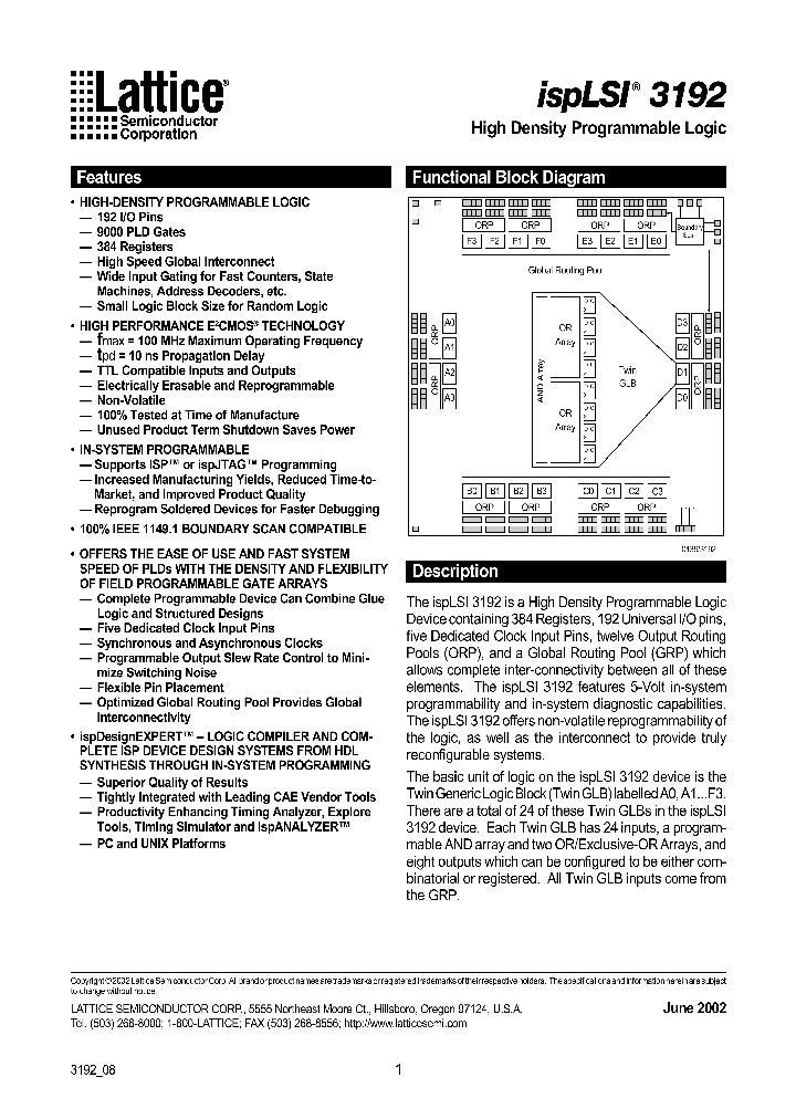 ISPLSI3192-100LB272_4179699.PDF Datasheet