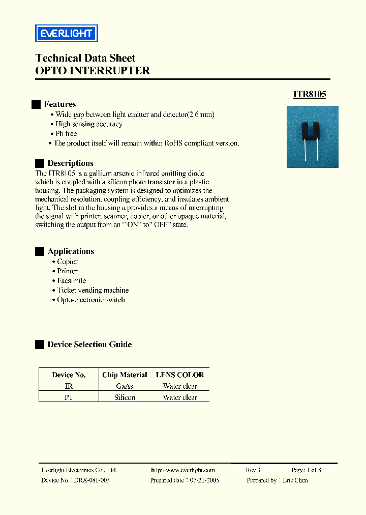 ITR8105_4236433.PDF Datasheet