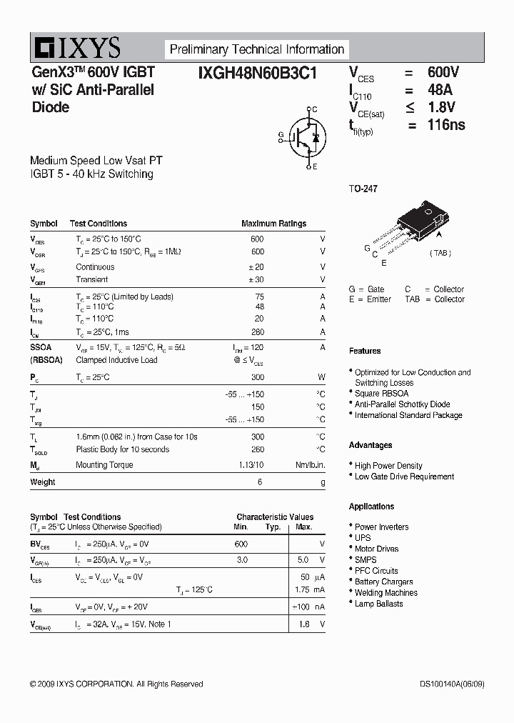 IXGH48N60B3C1_4614696.PDF Datasheet