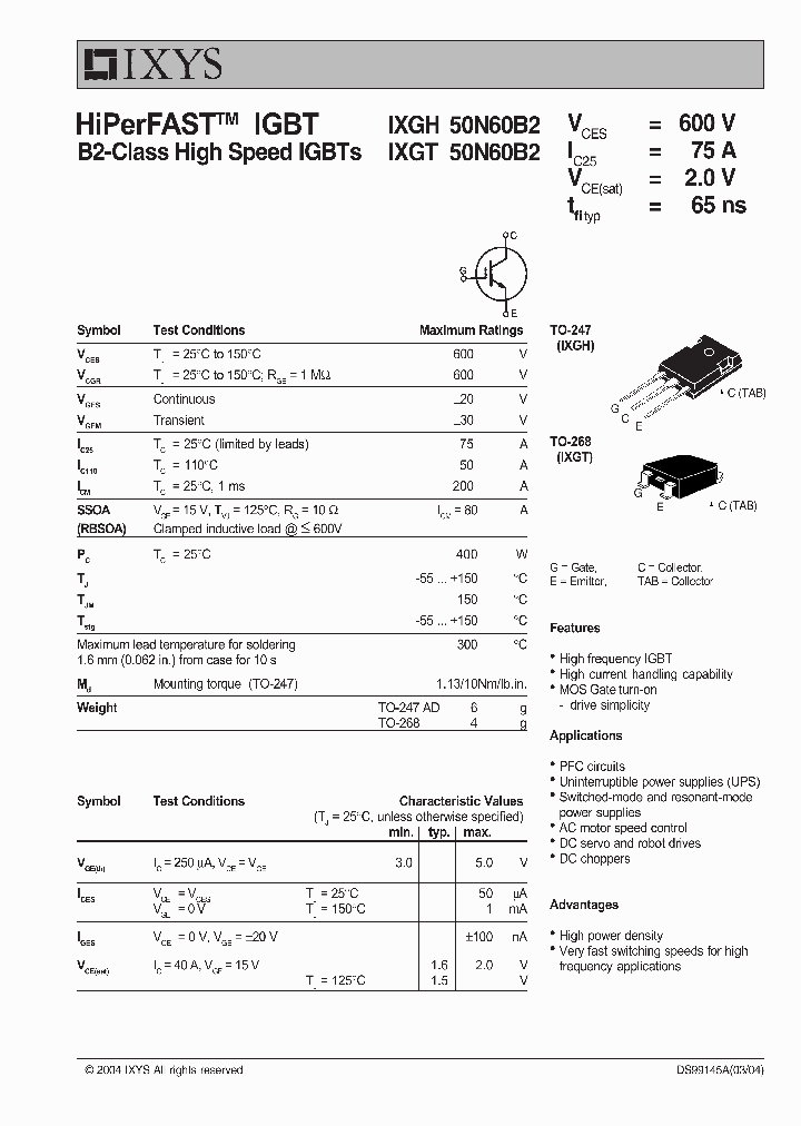 IXGT50N60B2_4165436.PDF Datasheet