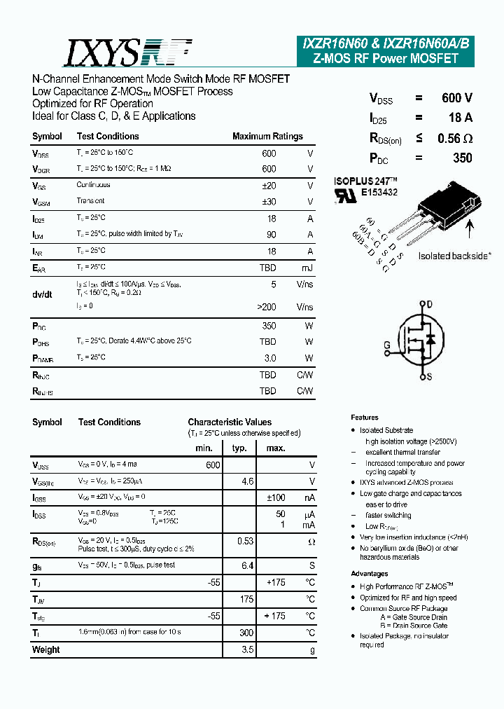 IXZR16N60_4693243.PDF Datasheet