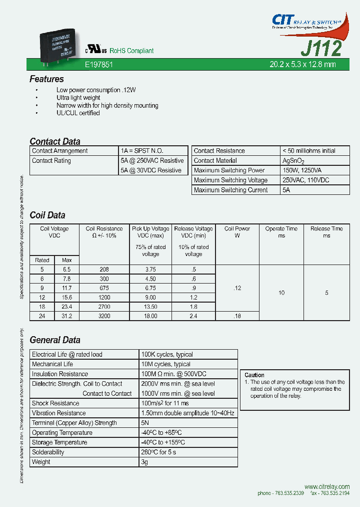 J1121AS12VDC_4612063.PDF Datasheet