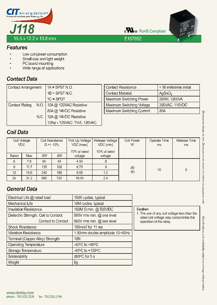 J1181AS12VDC_4612067.PDF Datasheet