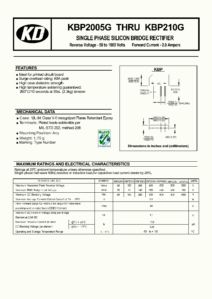 KBP2005G_4643932.PDF Datasheet