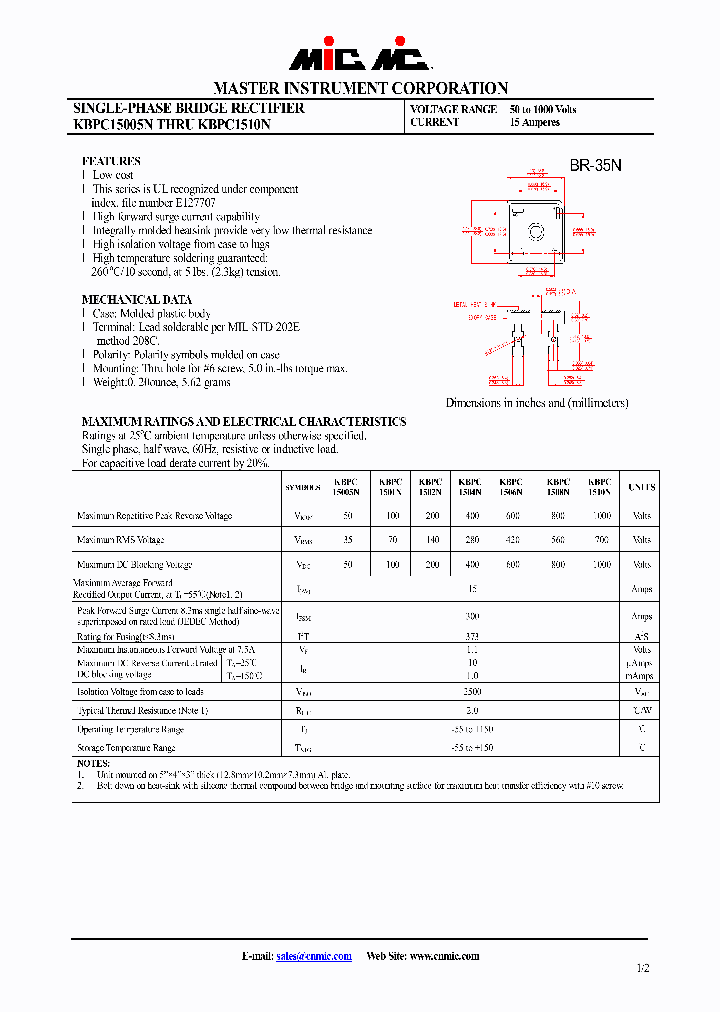 KBPC1508N_4523371.PDF Datasheet