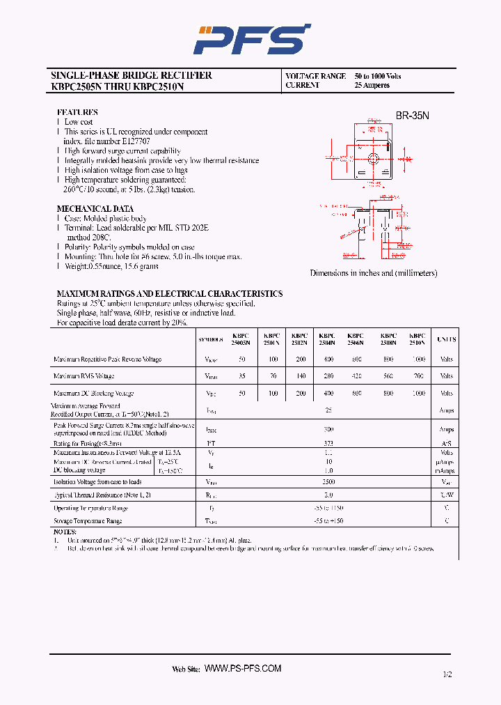KBPC25005N_4851081.PDF Datasheet
