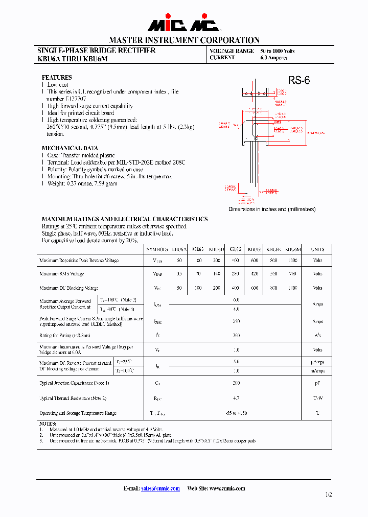 KBU6J_4432077.PDF Datasheet