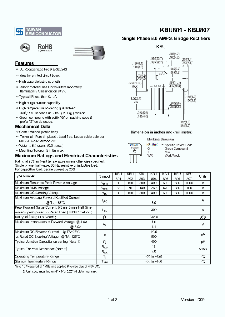 KBU80109_4574039.PDF Datasheet