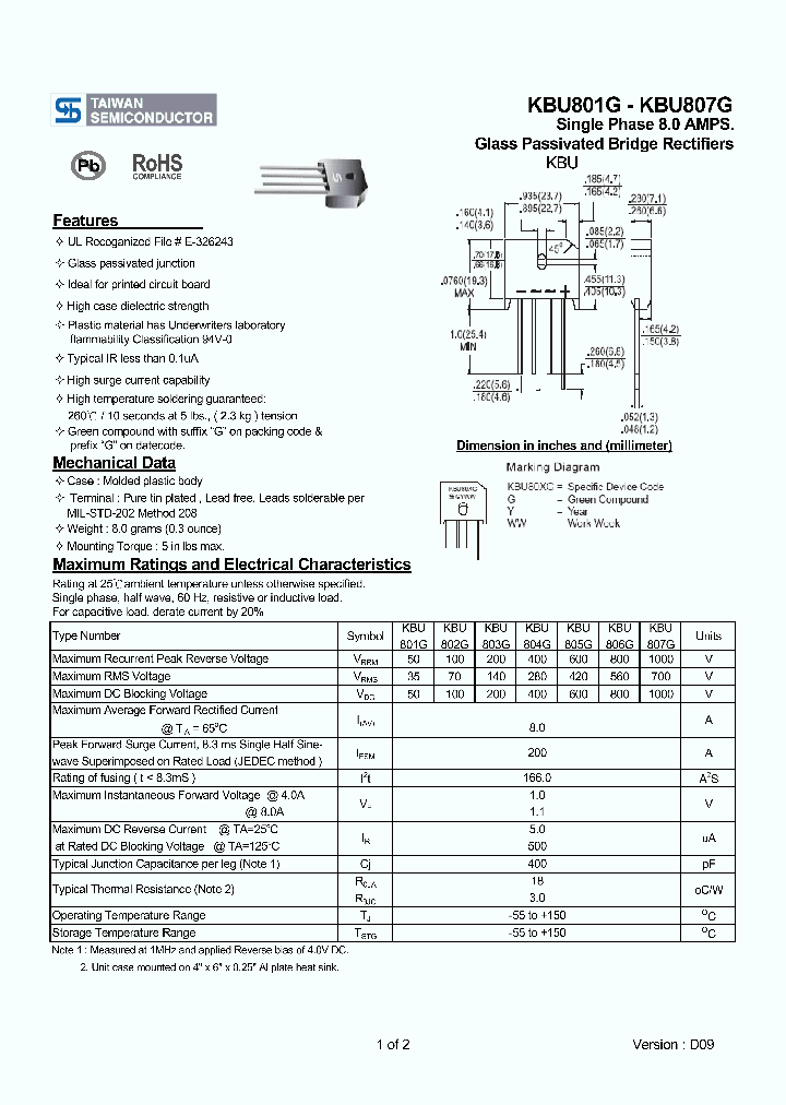 KBU801G09_4574037.PDF Datasheet