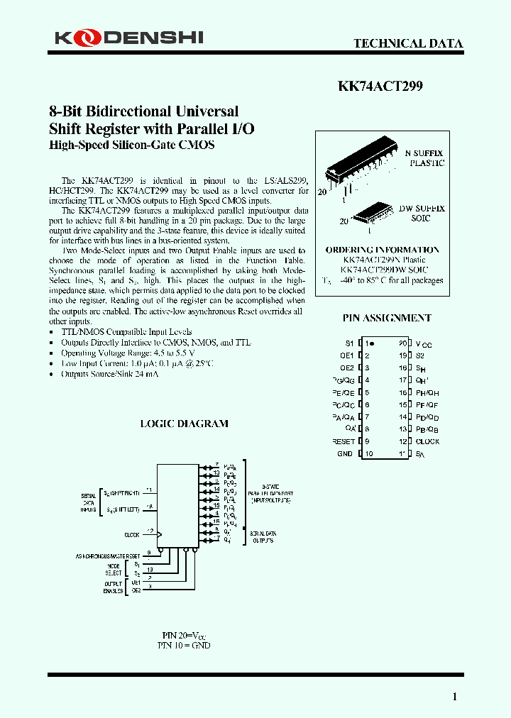 KK74ACT299_4345069.PDF Datasheet