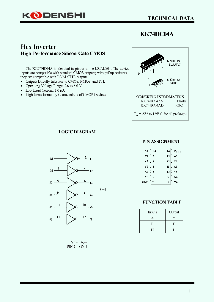 KK74HC04A_4707987.PDF Datasheet