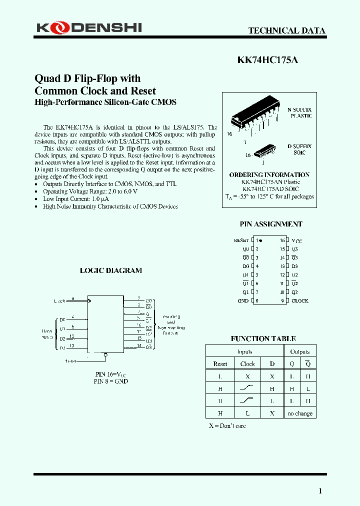 KK74HC175AD_4407315.PDF Datasheet