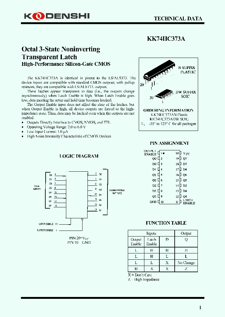 KK74HC373A_4723365.PDF Datasheet