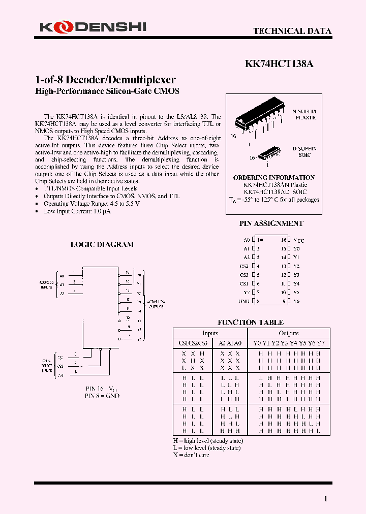 KK74HCT138AD_4455640.PDF Datasheet