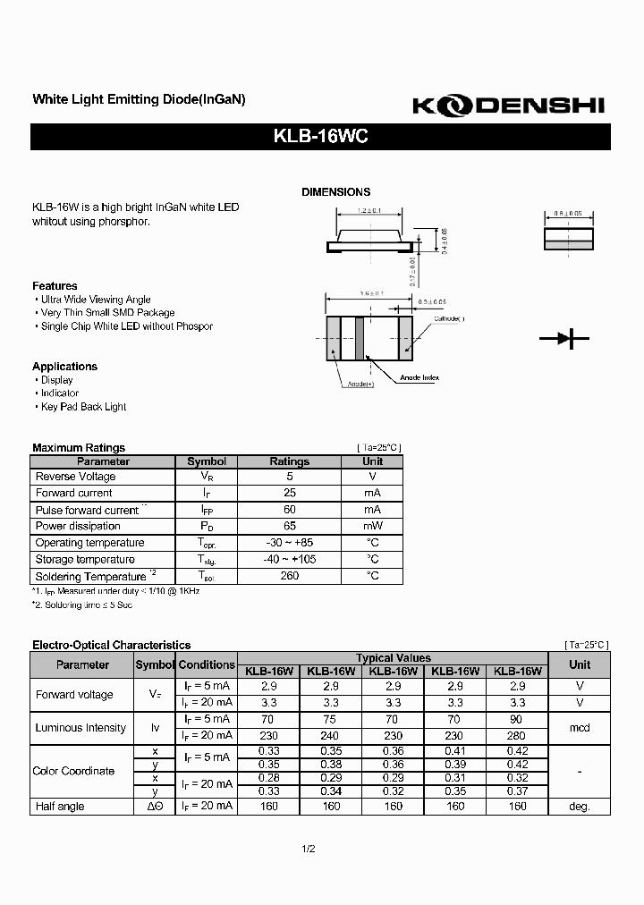 KLB-16WC_4807023.PDF Datasheet