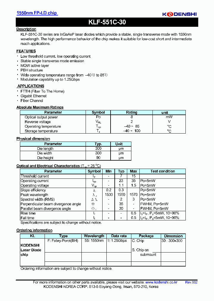 KLF-311C-30_4643560.PDF Datasheet