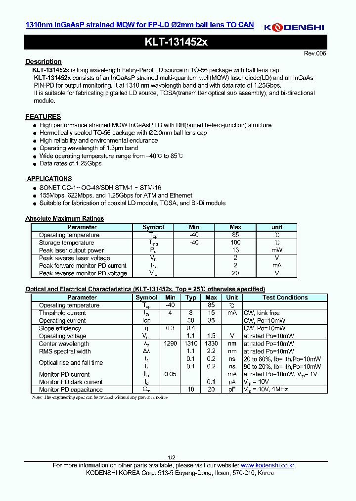 KLT-131452_4639119.PDF Datasheet