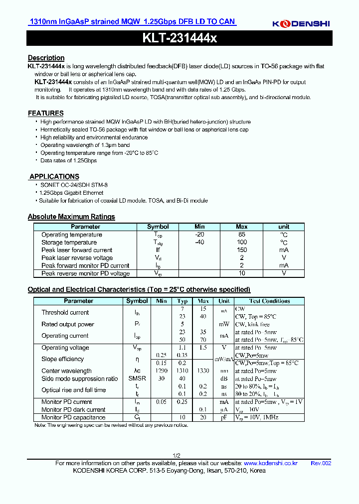 KLT-231444_4553134.PDF Datasheet