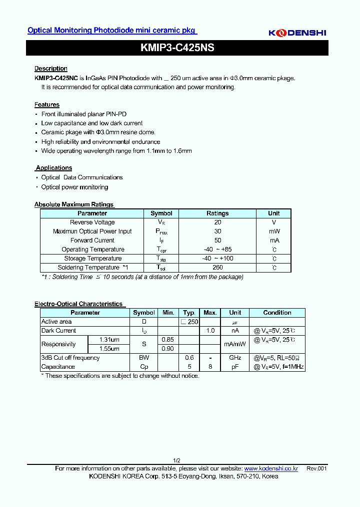 KMIP3-C425NS_4532744.PDF Datasheet