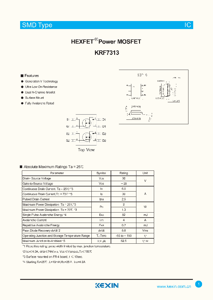 KRF7313_4378604.PDF Datasheet