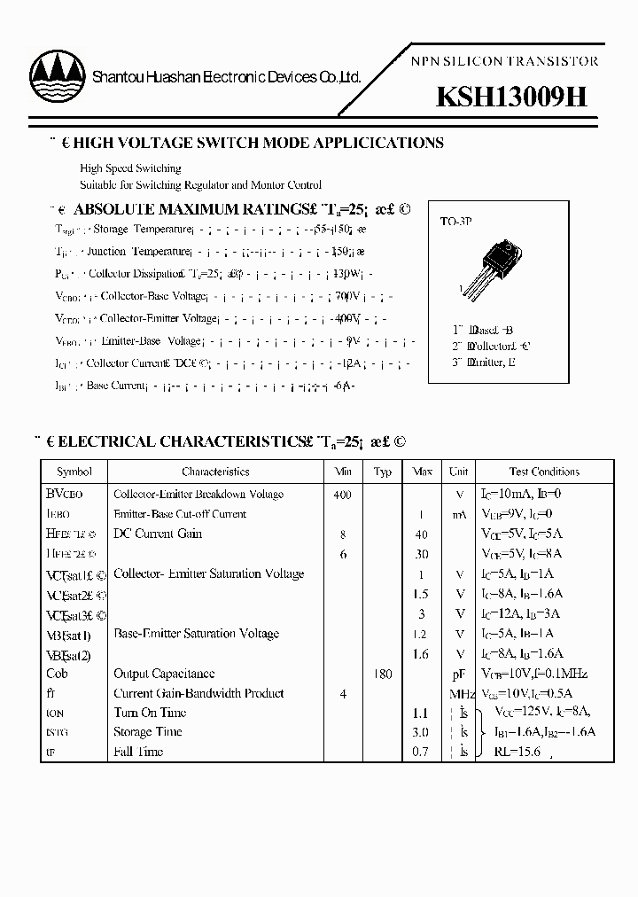KSH13009H_4635503.PDF Datasheet