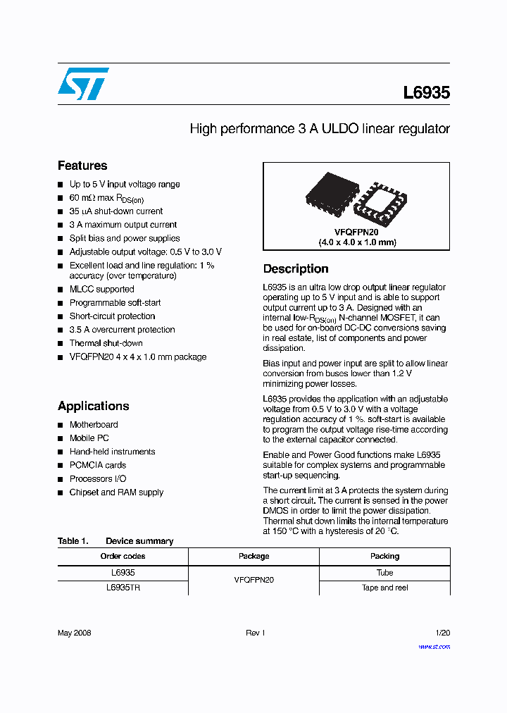 L6935TR_4309337.PDF Datasheet