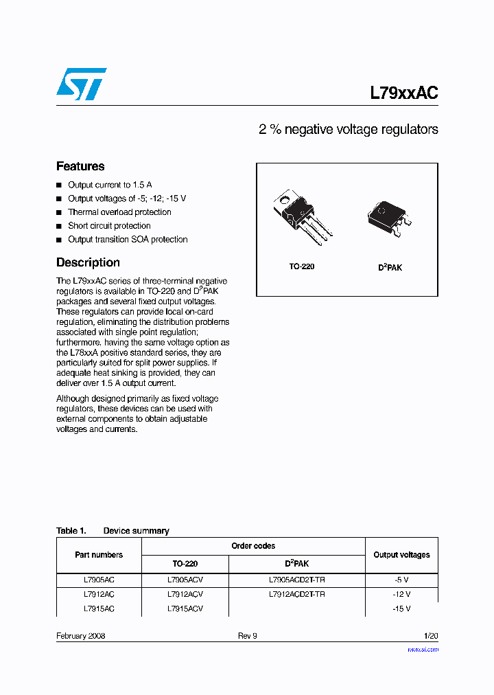 L7905ACD2T-TR_4382221.PDF Datasheet