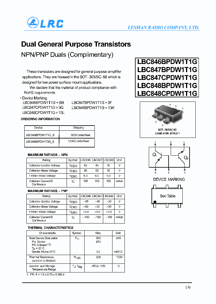 LBC846BPDW1T1G_4196674.PDF Datasheet