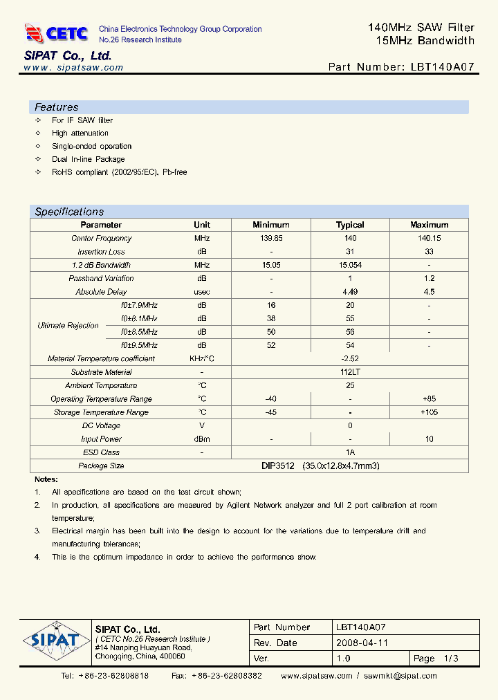 LBT140A07_4215281.PDF Datasheet
