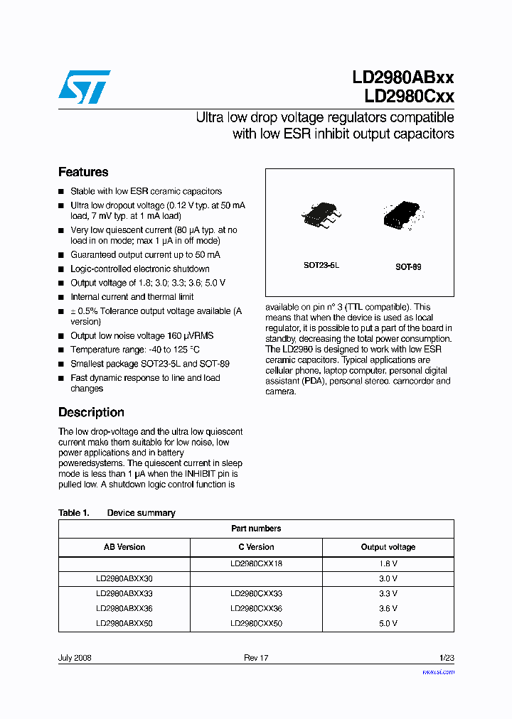LD2980CU30TR_4219425.PDF Datasheet
