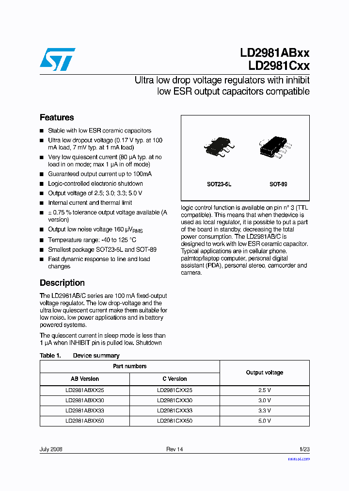 LD2981CU30TR_4219426.PDF Datasheet