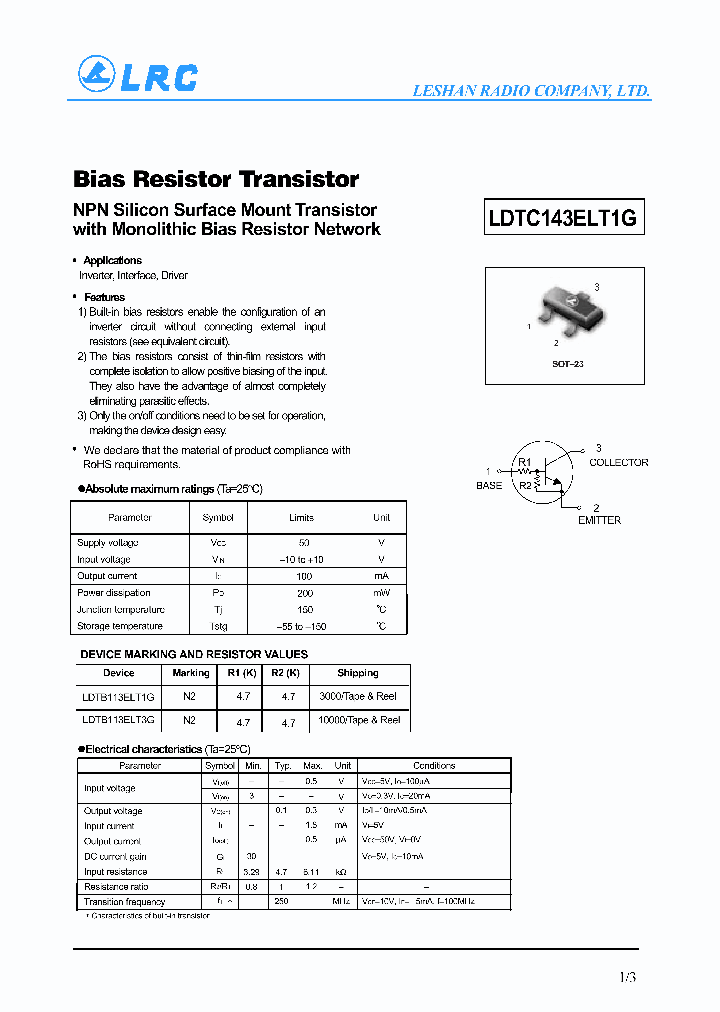 LDTC143ELT1G_4628631.PDF Datasheet