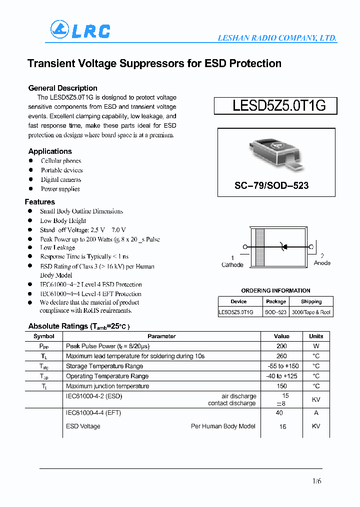 LESD5Z50T1G_4582732.PDF Datasheet