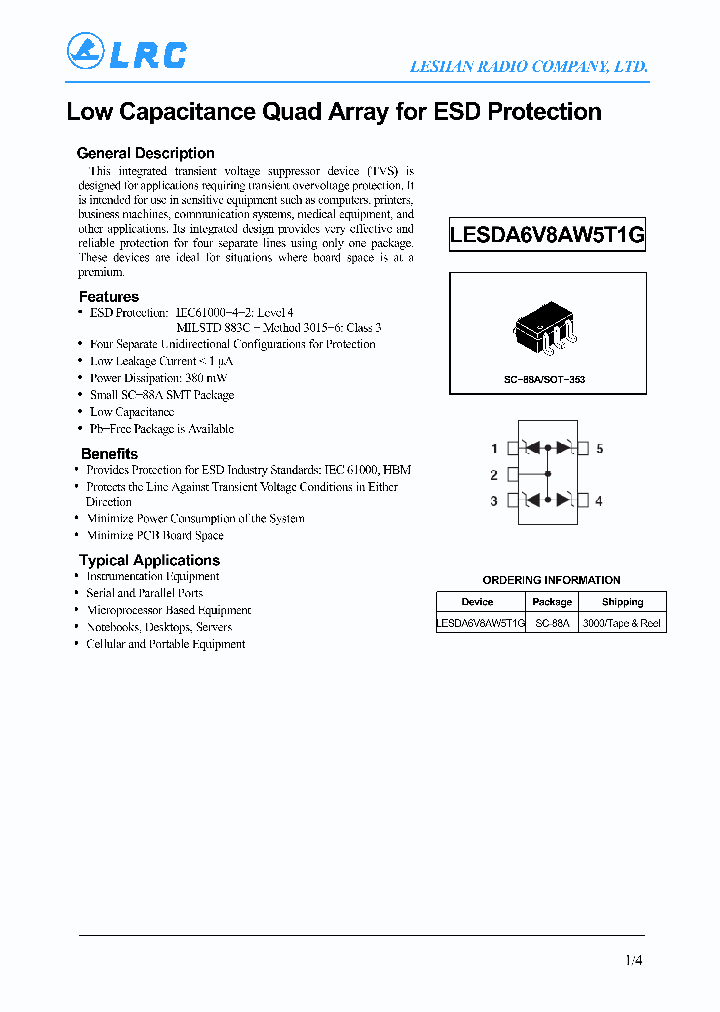 LESDA6V8AW5T1G_4425034.PDF Datasheet