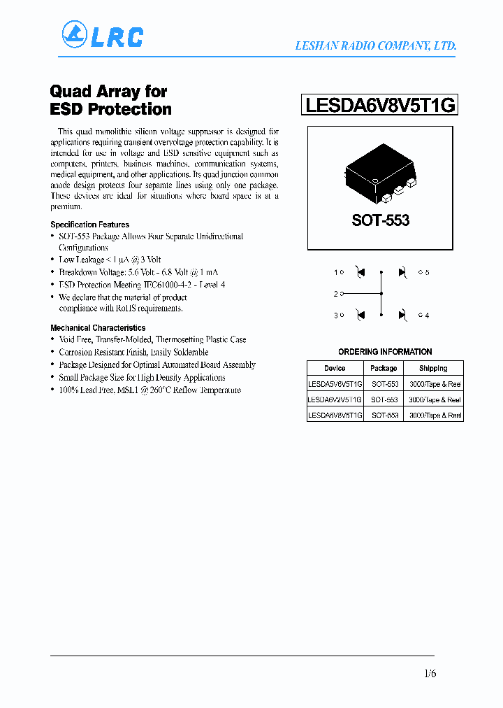 LESDA6V8V5T1G_4425035.PDF Datasheet