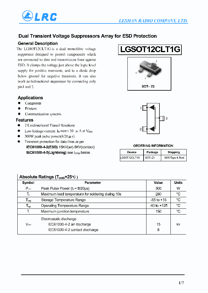 LGSOT12CLT1G_4437619.PDF Datasheet