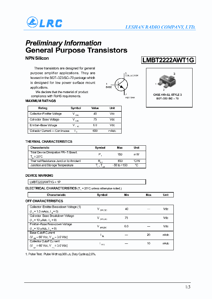 LMBT2222AWT1G_4510777.PDF Datasheet
