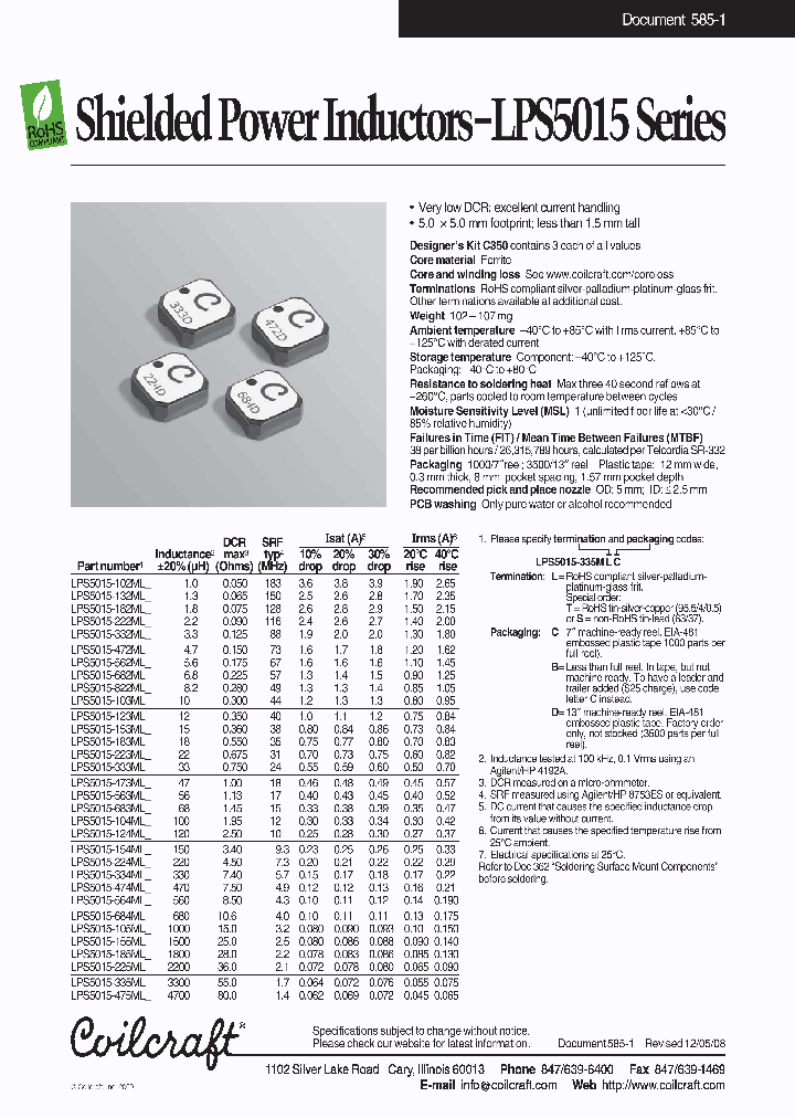 LPS5015-102ML_4869788.PDF Datasheet