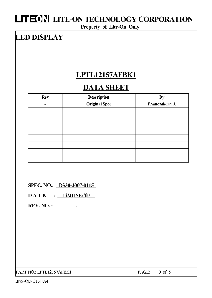 LPTL12157AFBK1_4607825.PDF Datasheet