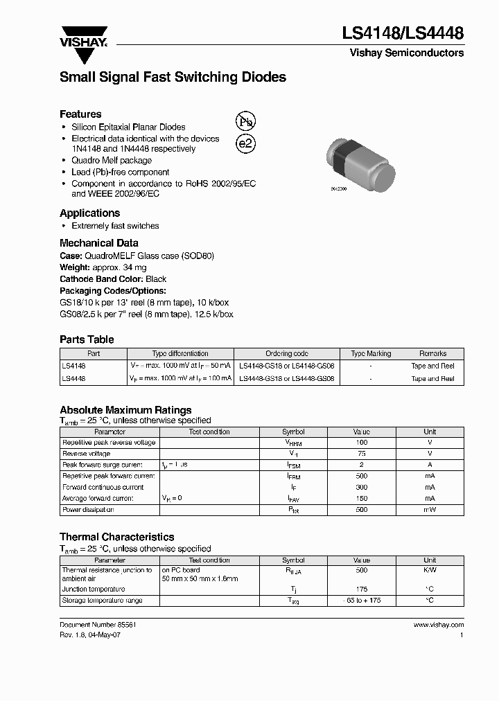 LS4148-GS08_4319609.PDF Datasheet