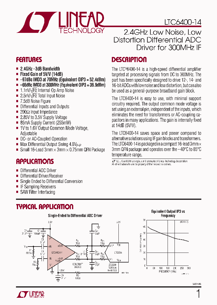 LTC6400-14_4323405.PDF Datasheet