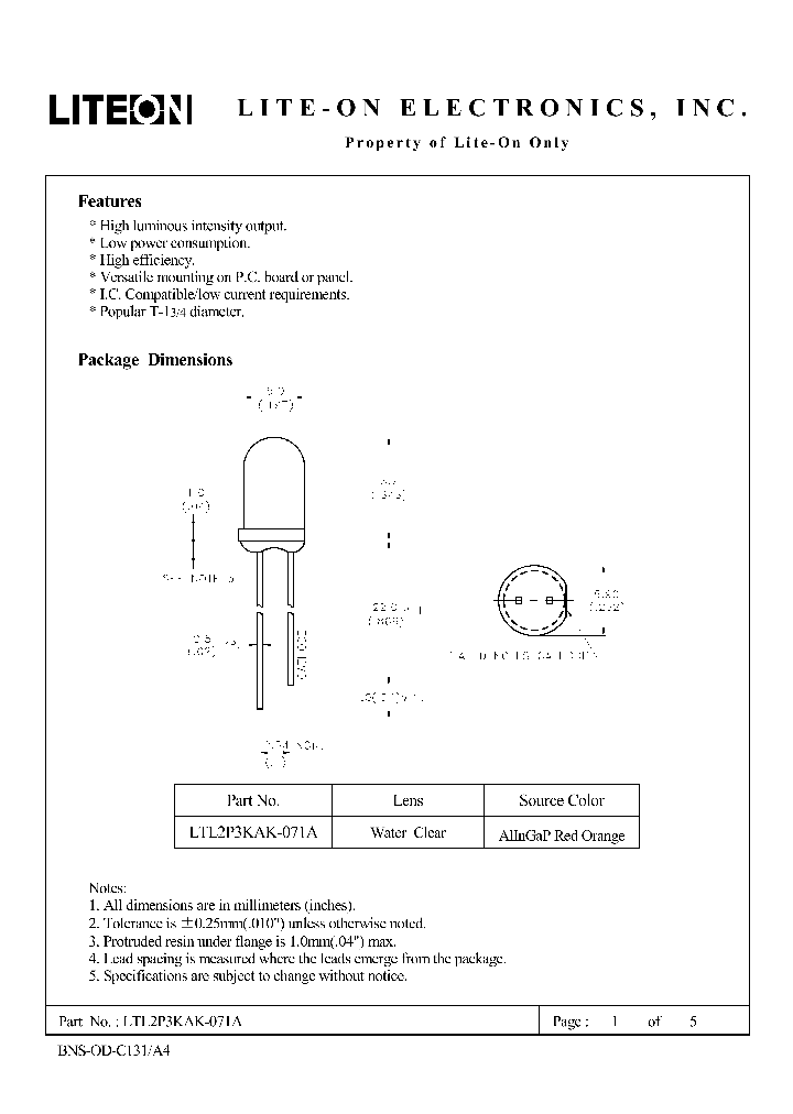LTL2P3KAK-071A_4885754.PDF Datasheet