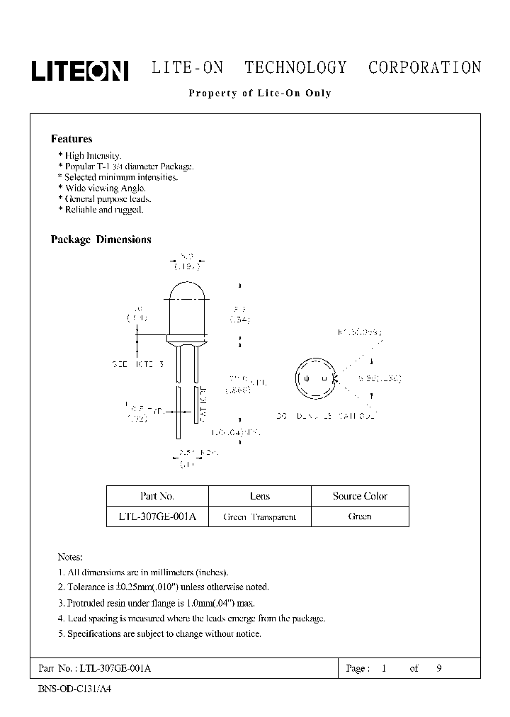 LTL-307GE-001A_4715259.PDF Datasheet