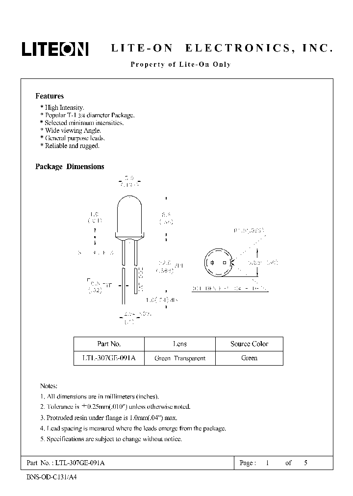 LTL-307GE-091A_4715262.PDF Datasheet