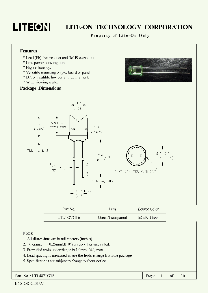 LTL487TGT6_4631526.PDF Datasheet