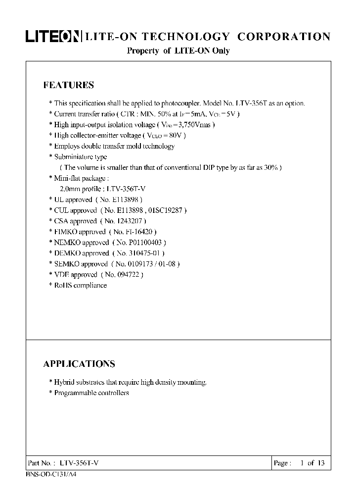 LTV-356T-V_4617454.PDF Datasheet