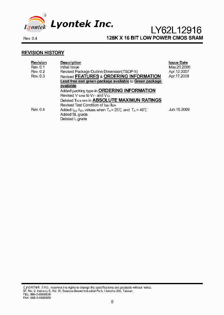 LY62L12916_4583000.PDF Datasheet